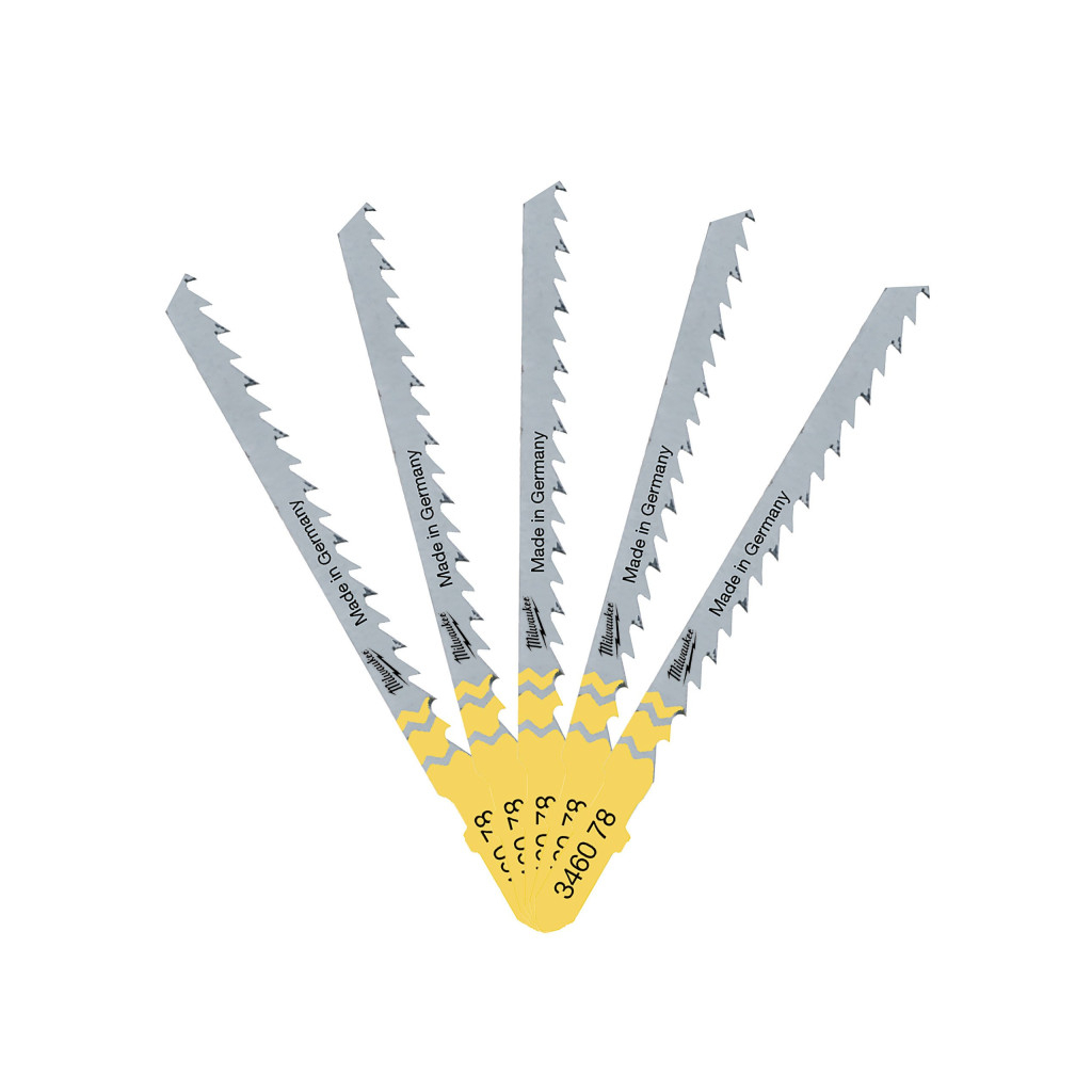 Полотно Milwaukee для електролобзика T244D 75мм/ крок зуба 4,0мм, 5шт (4932346078) - зображення 1