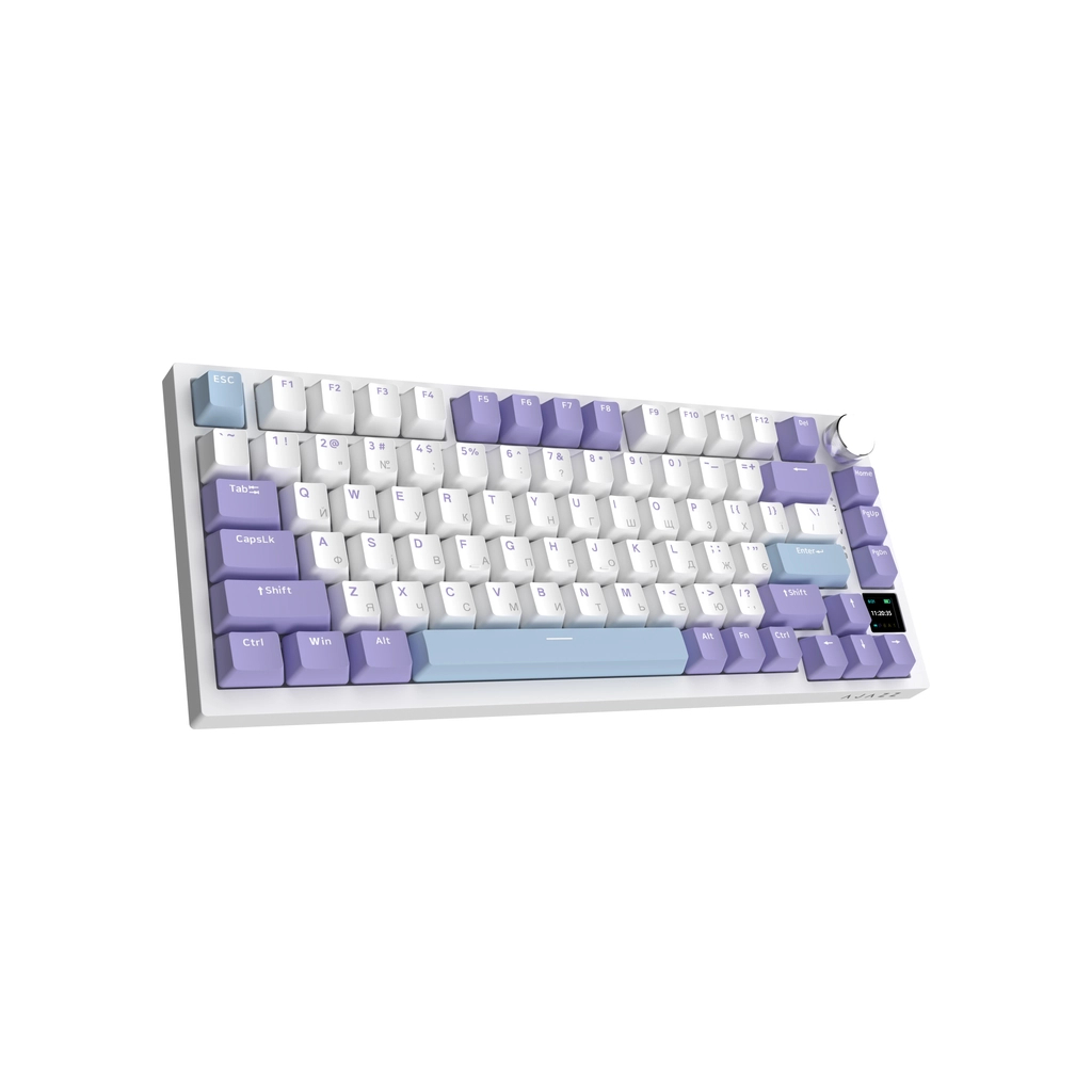 Клавіатура Ajazz AK820 Pro Flying Fish Switch Purple RGB USB/Wireless/Bluetooth UA Purple (AK820PRO-FF-PWB) - зображення 4