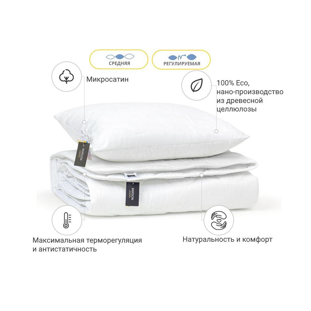 Ковдра MirSon Набір з Тенсел Всесезонний №1669 Eco Light White Ковдра + по (2200002657518) - зображення 2