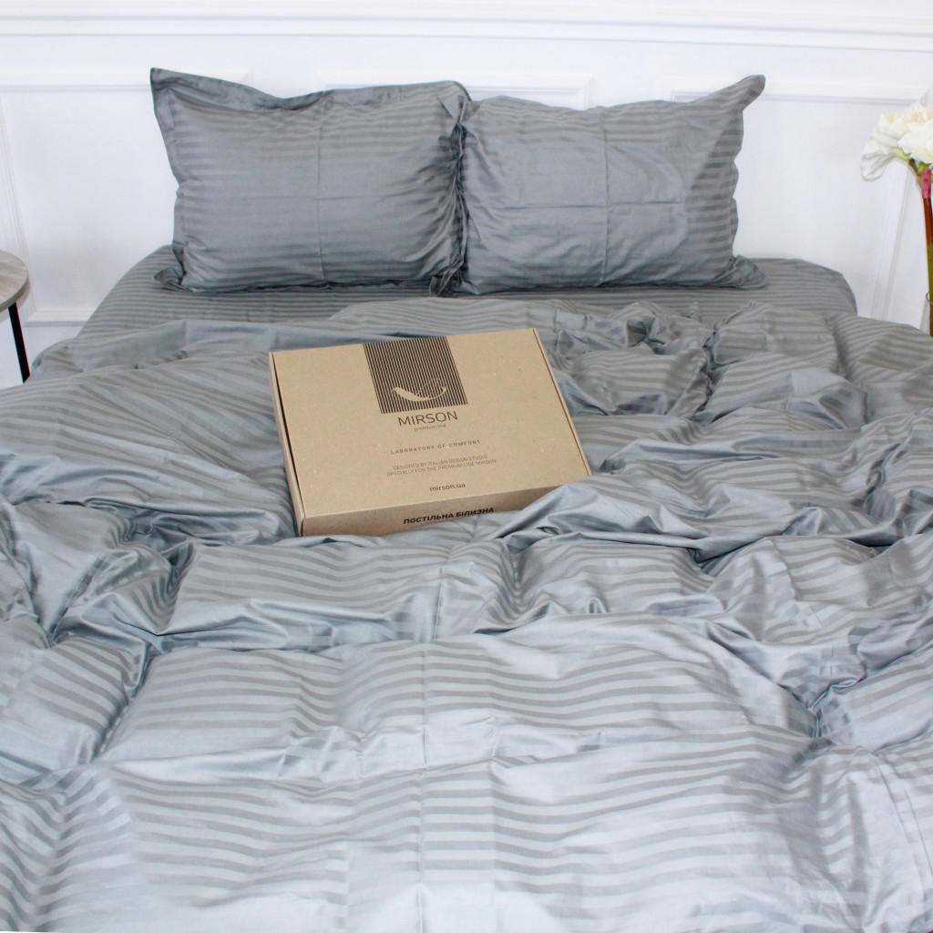 Постільна білизна MirSon Satin 30-0010LightGray 160х220 Сімейний (2200005251171) - зображення 3