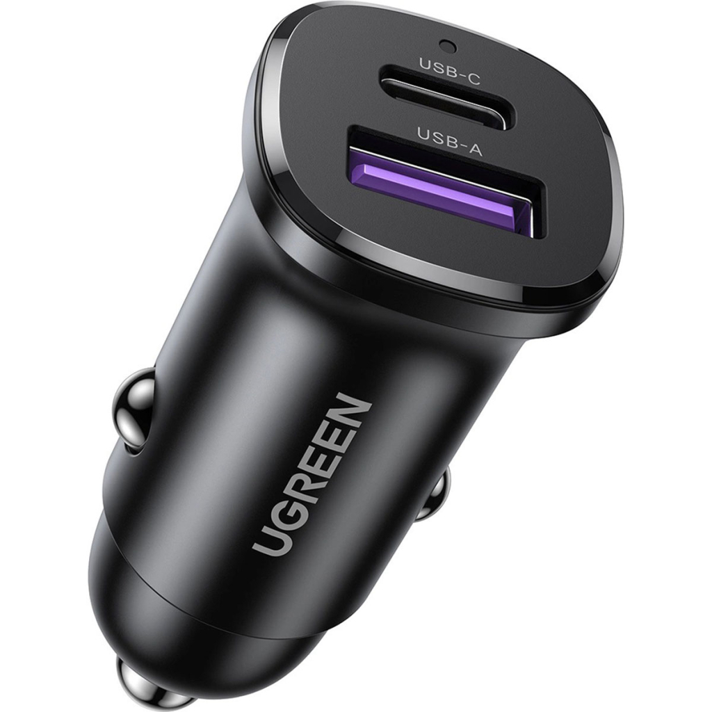 Зарядний пристрій Ugreen 2xUSB 30W (USB-A + USB-C) QC 4.0 Сіра (EC305) (25845) - зображення 1