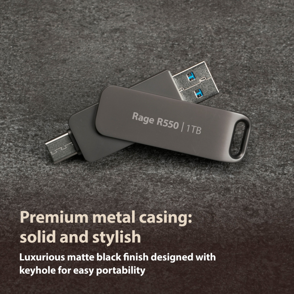 USB флеш накопичувач Patriot 32GB Rage R550 Matte Black USB 3.2/Type-C (PE32GR550DSAD) - зображення 6