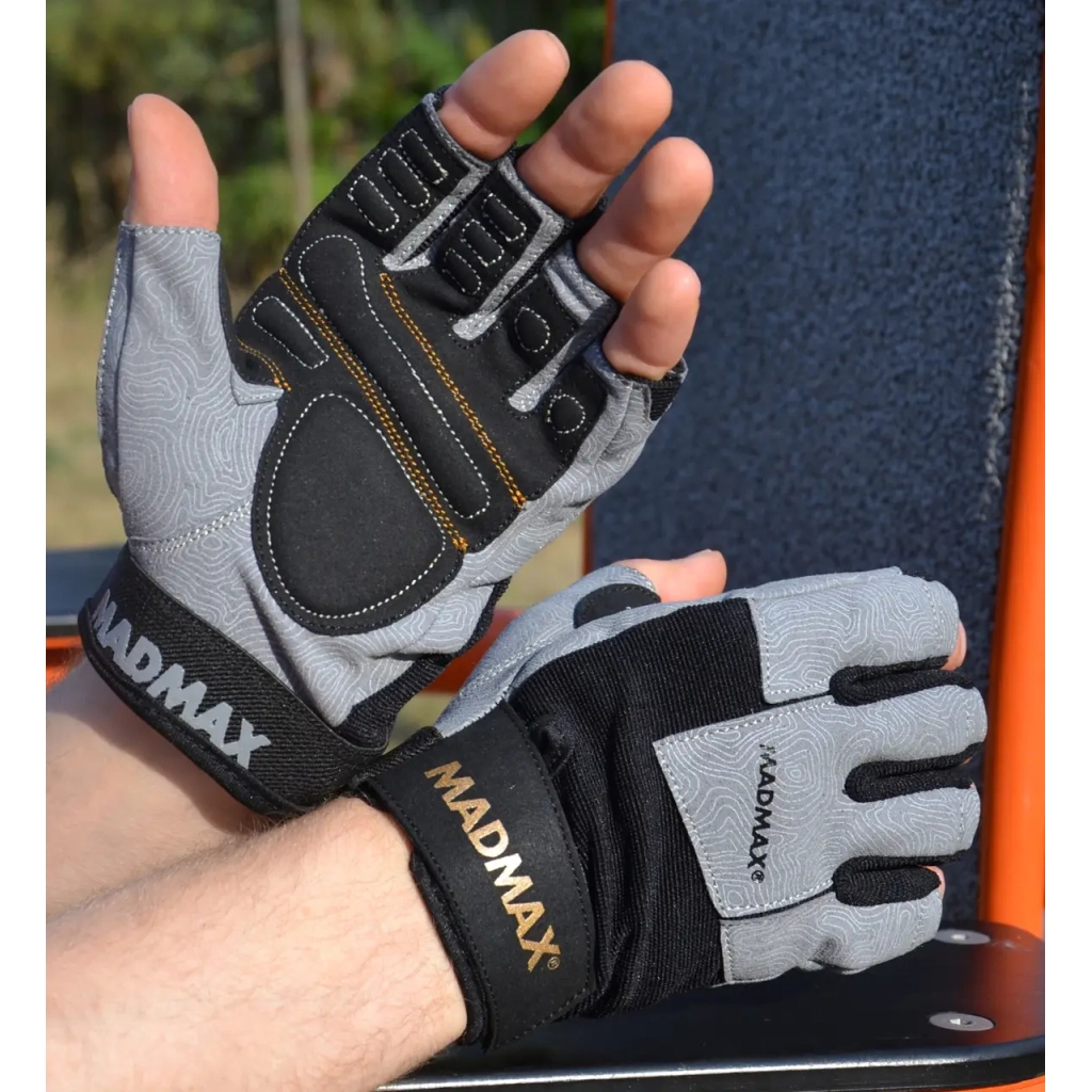 Рукавички для фітнесу MadMax MFG-871 Damasteel Grey/Black S (MFG-871_S) - зображення 6