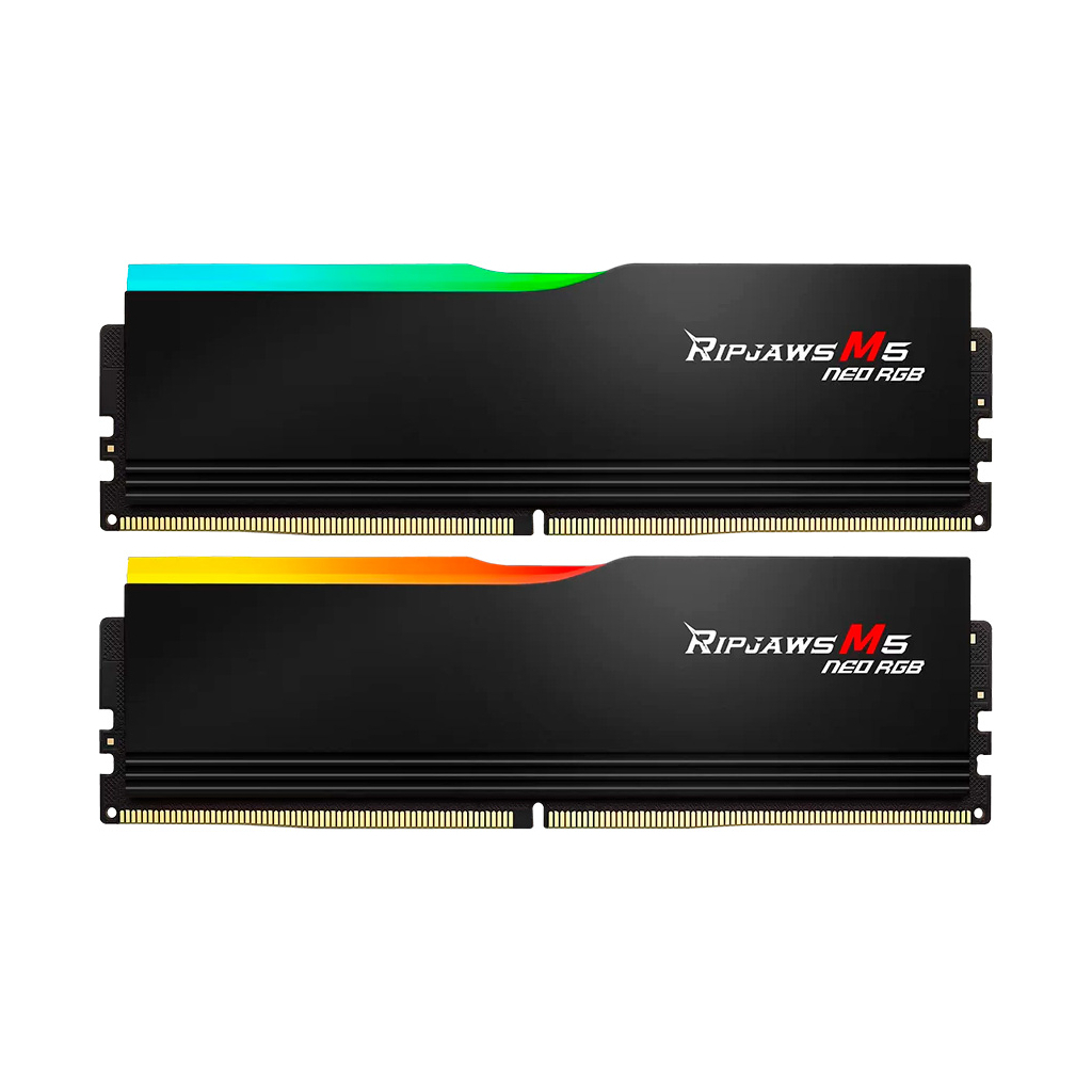 Модуль пам'яті для комп'ютера DDR5 32GB (2x16GB) 6400 MHz Ripjaws M5 Neo RGB Matte Black G.Skill (F5-6400J3240G16GX2-RM5NRK) - зображення 1