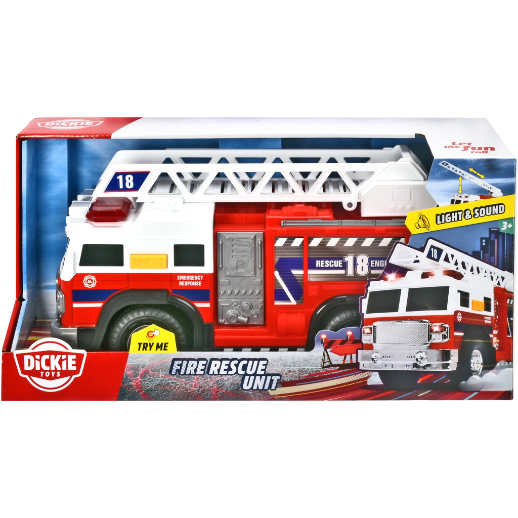 Спецтехніка Dickie Toys Пожежна машина Рятувальники з висувною драбиною, зі звуком і (3306016) - зображення 2