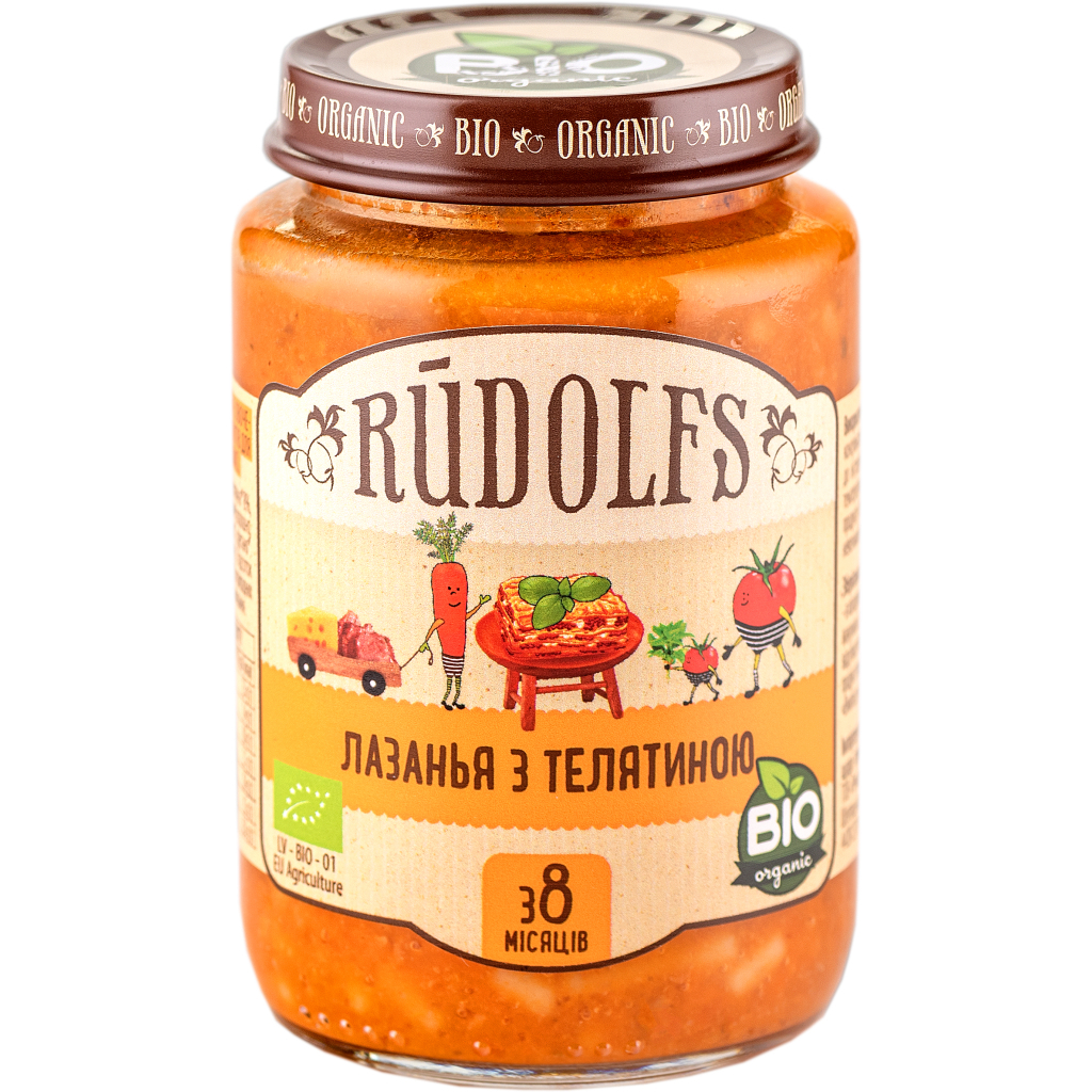 Дитяче пюре Rudolfs Лазанья з телятиною 190 г (4751017940990) - зображення 1