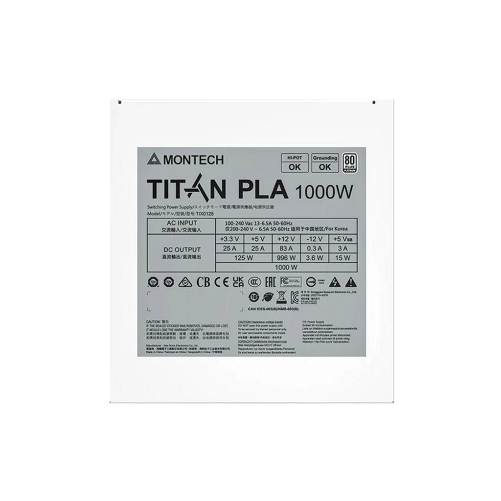 Блок живлення MONTECH 1000W (TITAN PLA 1000) - изображение 6