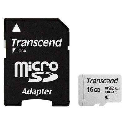 Карта пам'яті Transcend 16GB microSDHC class 10 UHS-I U1 (TS16GUSD300S-A) - зображення 1