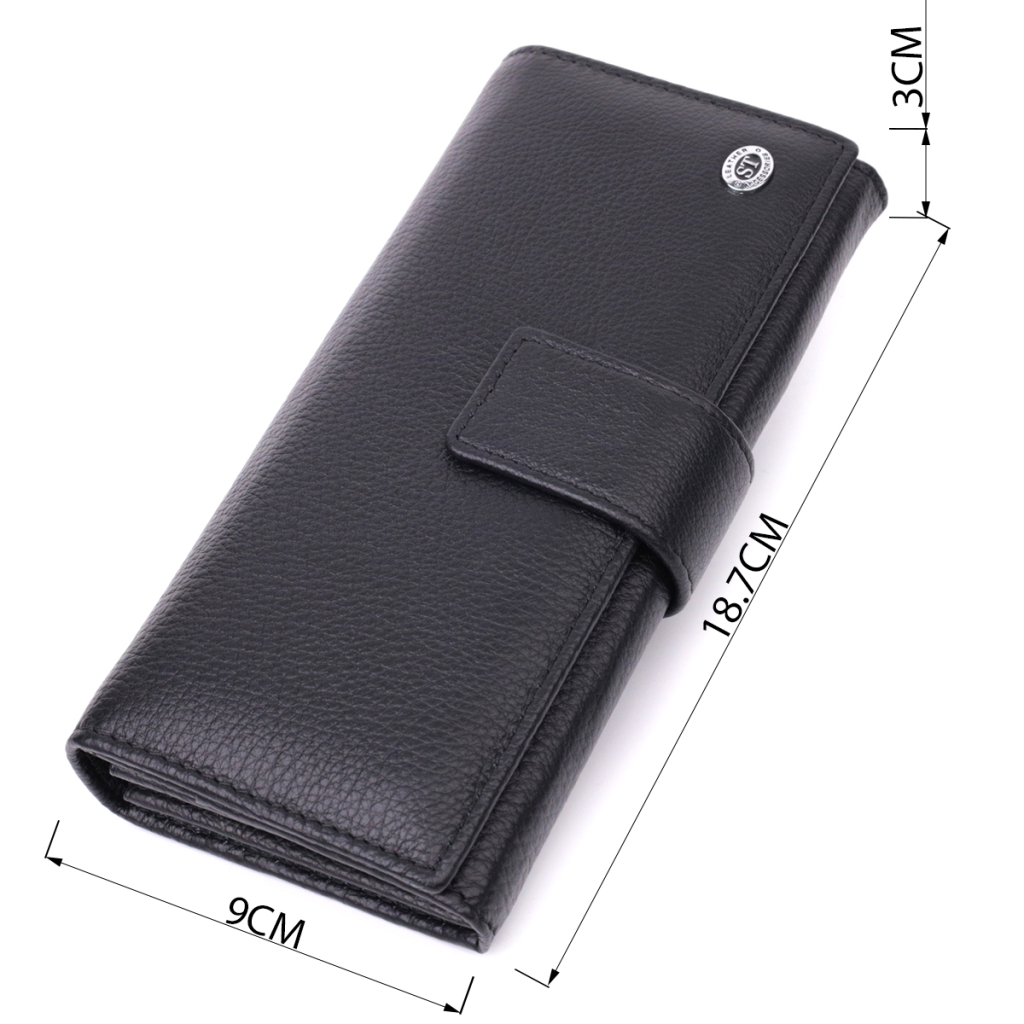 Гаманець ST Leather З натуральної шкіри Чорний (22548) - зображення 3