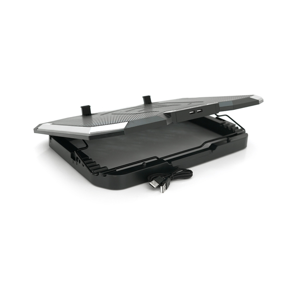 Підставка до ноутбука IceCoorel 10-17", 8*70mm, 2*USB, + LCD, 410x297x40mm, RGB (K10) - зображення 4