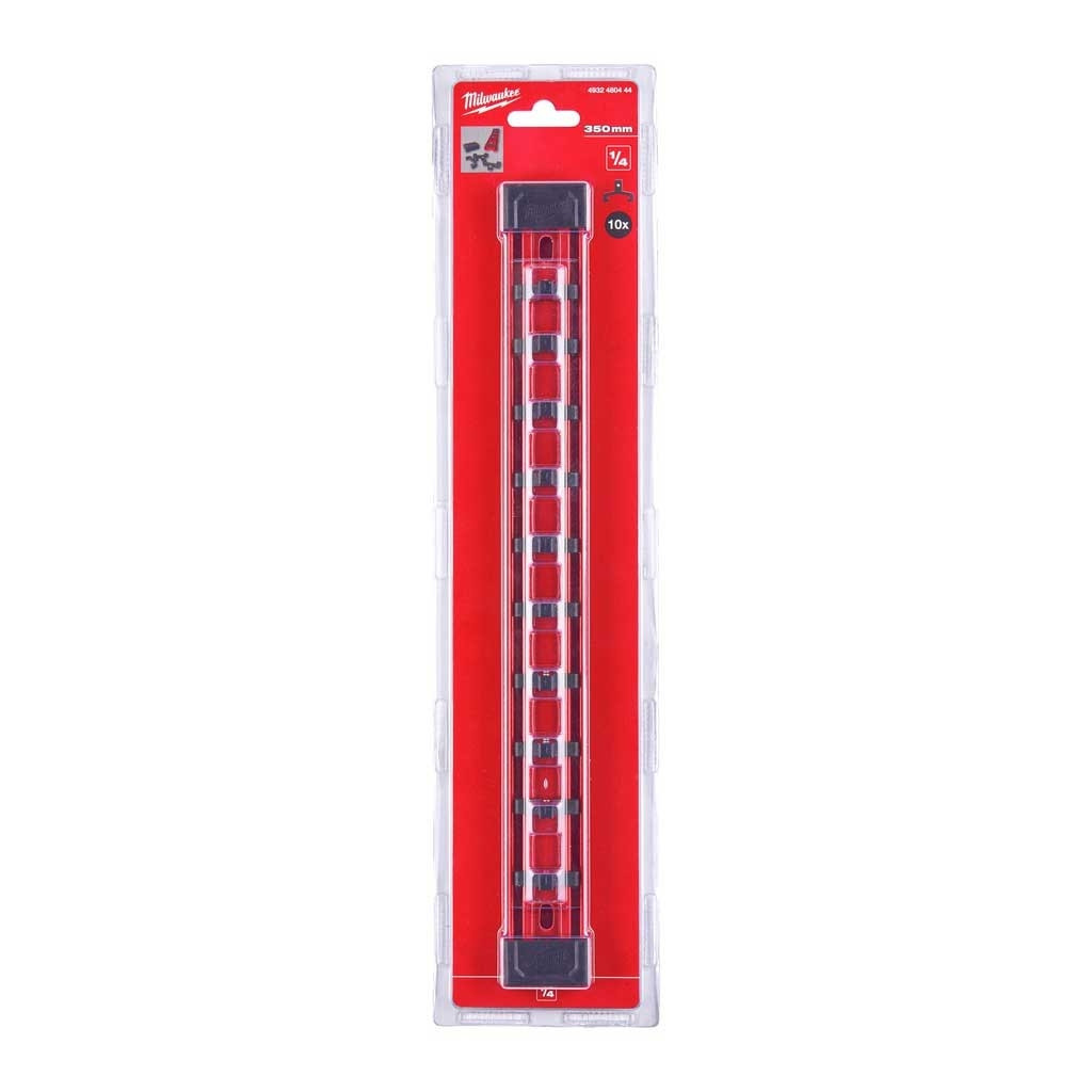 Полиця для інструменту Milwaukee планка для головок 1/4" зі змінними затискачами 350мм (4932480444) - зображення 2