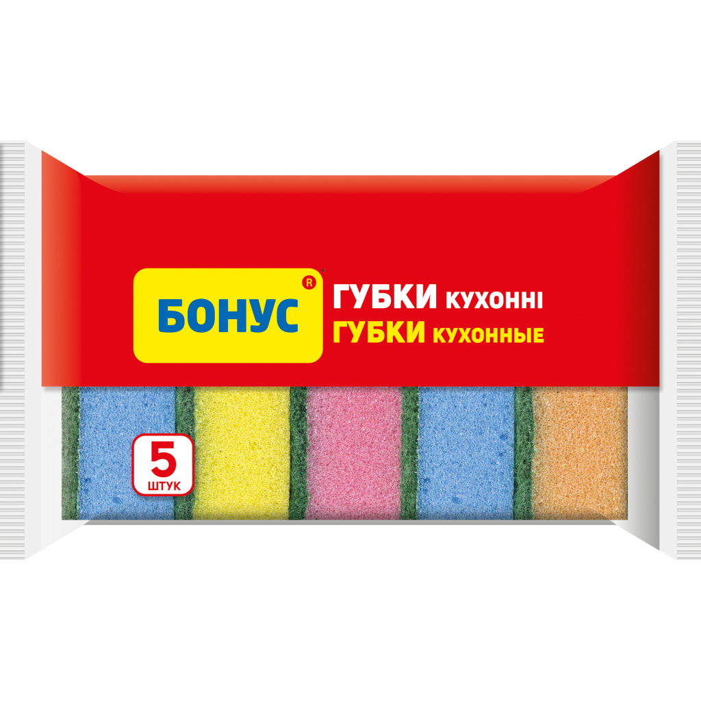 Губки кухонні Бонус 5 шт. (4820048483933) - зображення 1