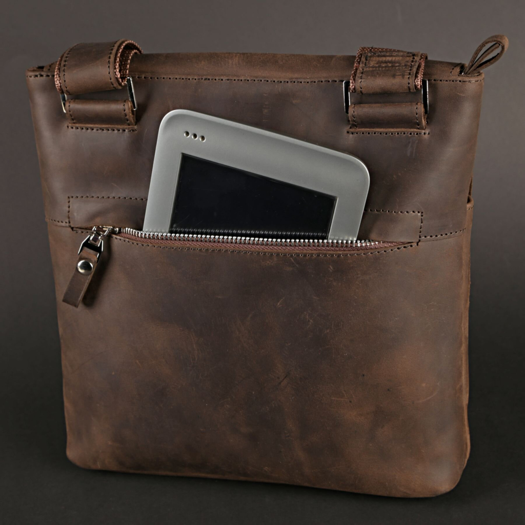 Сумка Shvigel З вінтажної шкіри Коричнева (00998) - зображення 7