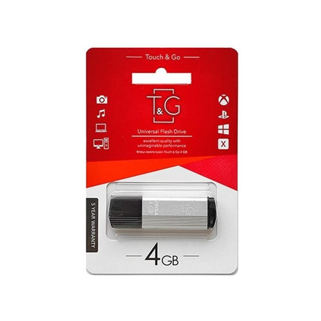USB флеш накопичувач T&G 4GB 121 Vega Series Silver USB 2.0 (TG121-4GBSL) - зображення 2