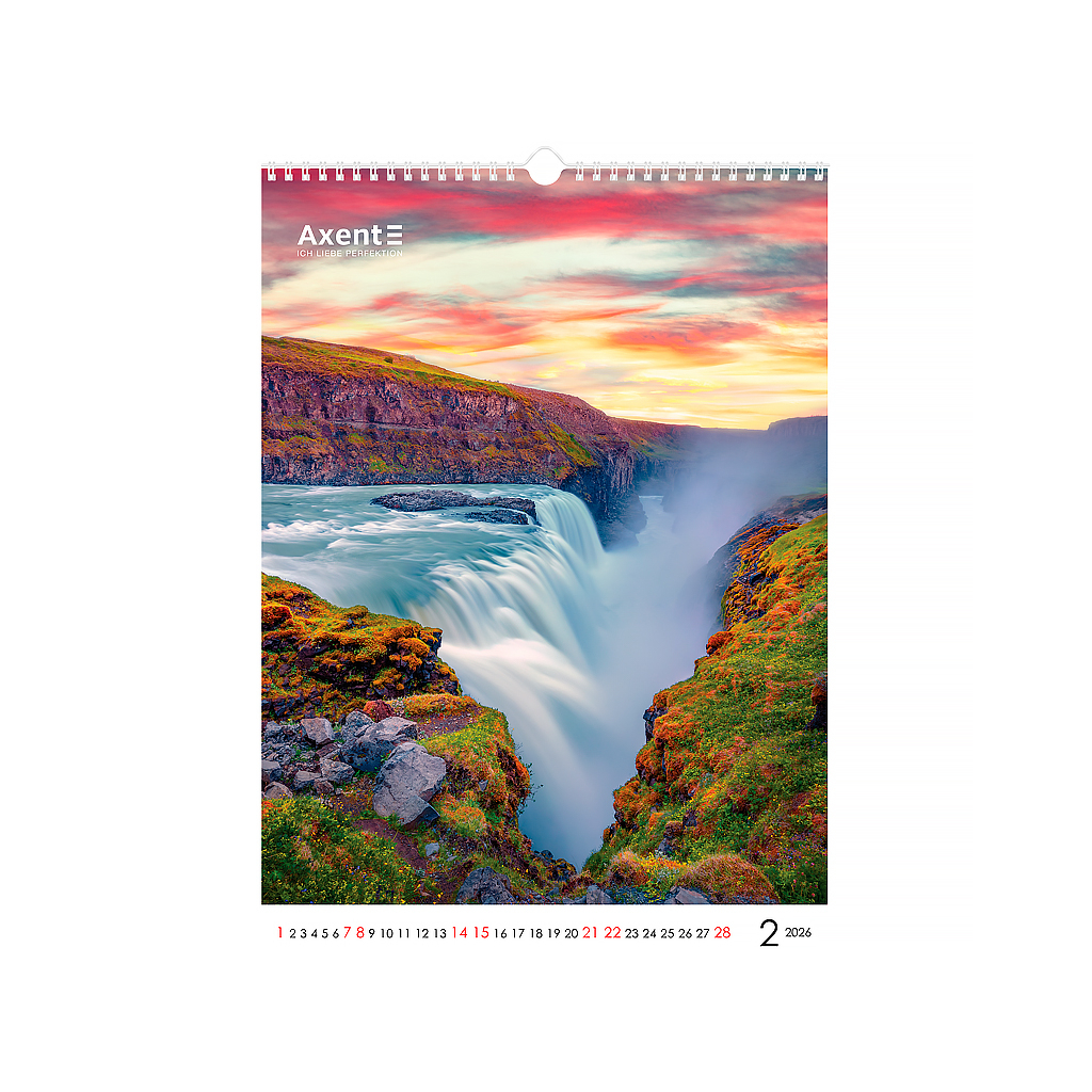 Календар Axent настінний А3 2026 р.Waterfalls (8804-26-2-A) - зображення 3