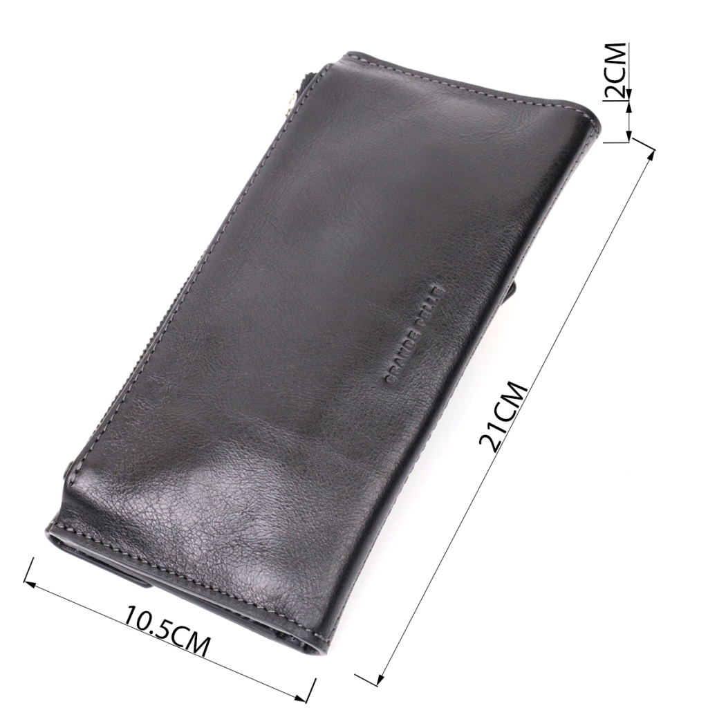 Гаманець Grande Pelle З монетницею зовні з натуральної шкіри Чорний (11646) - зображення 3