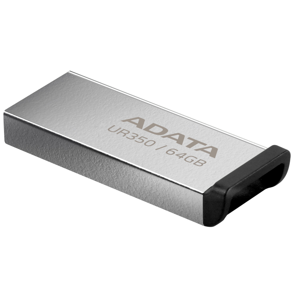 USB флеш накопичувач ADATA 64GB UR350 Silver-Black USB 3.2 (UR350-64G-RSR/BK) - зображення 4