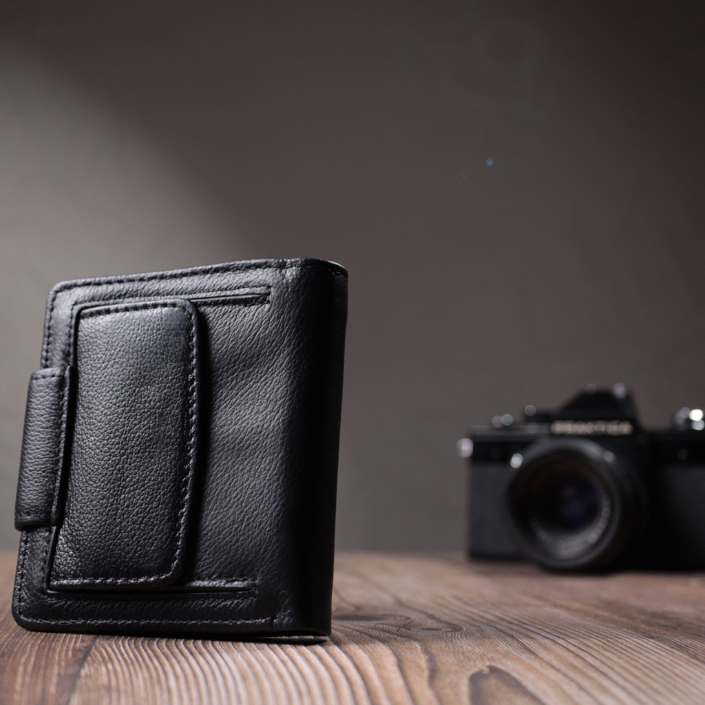 Гаманець ST Leather З натуральної шкіри Чорний (22701) - зображення 10