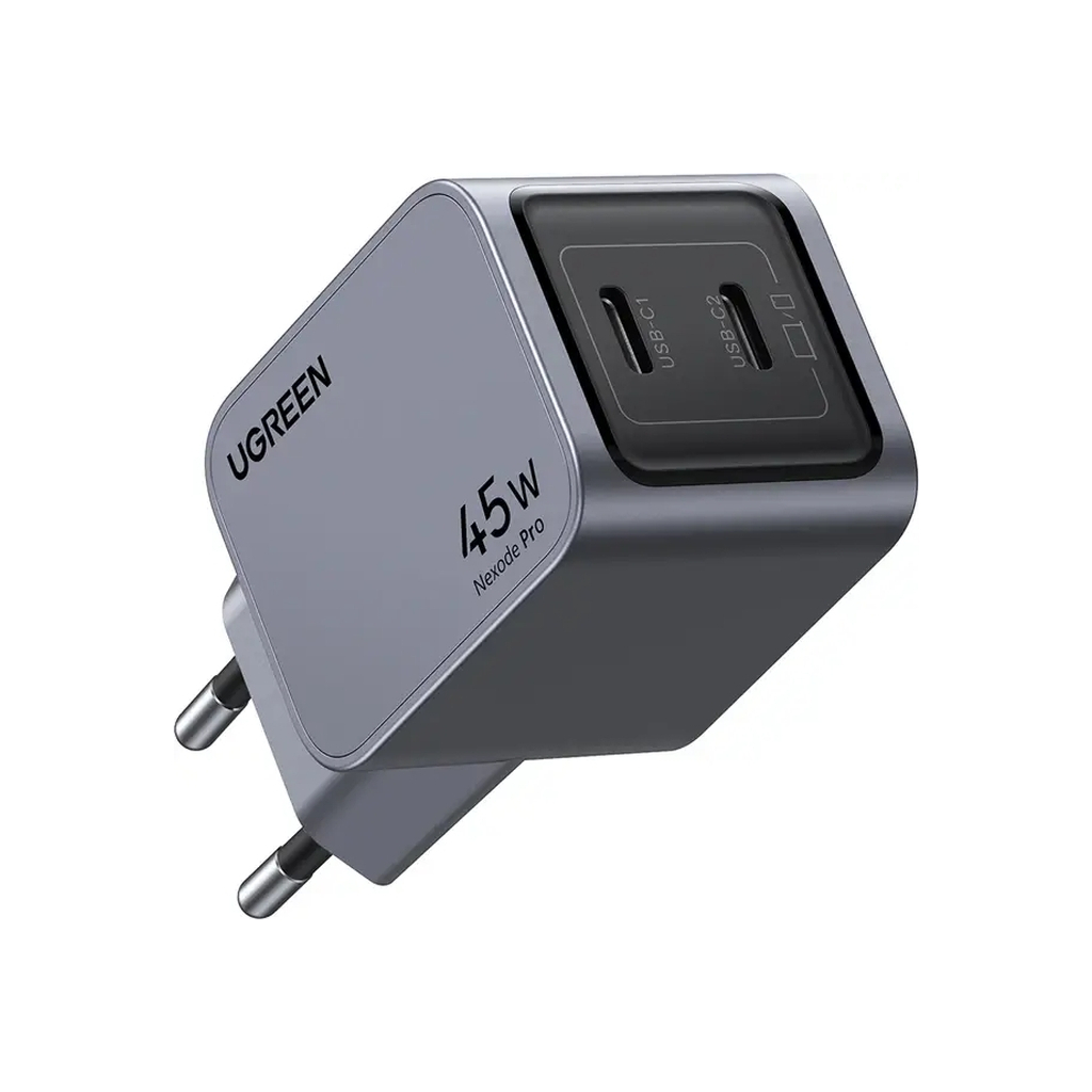 Зарядний пристрій Ugreen 2xUSB-C PD45W GaN X707 gray (35008) - зображення 1