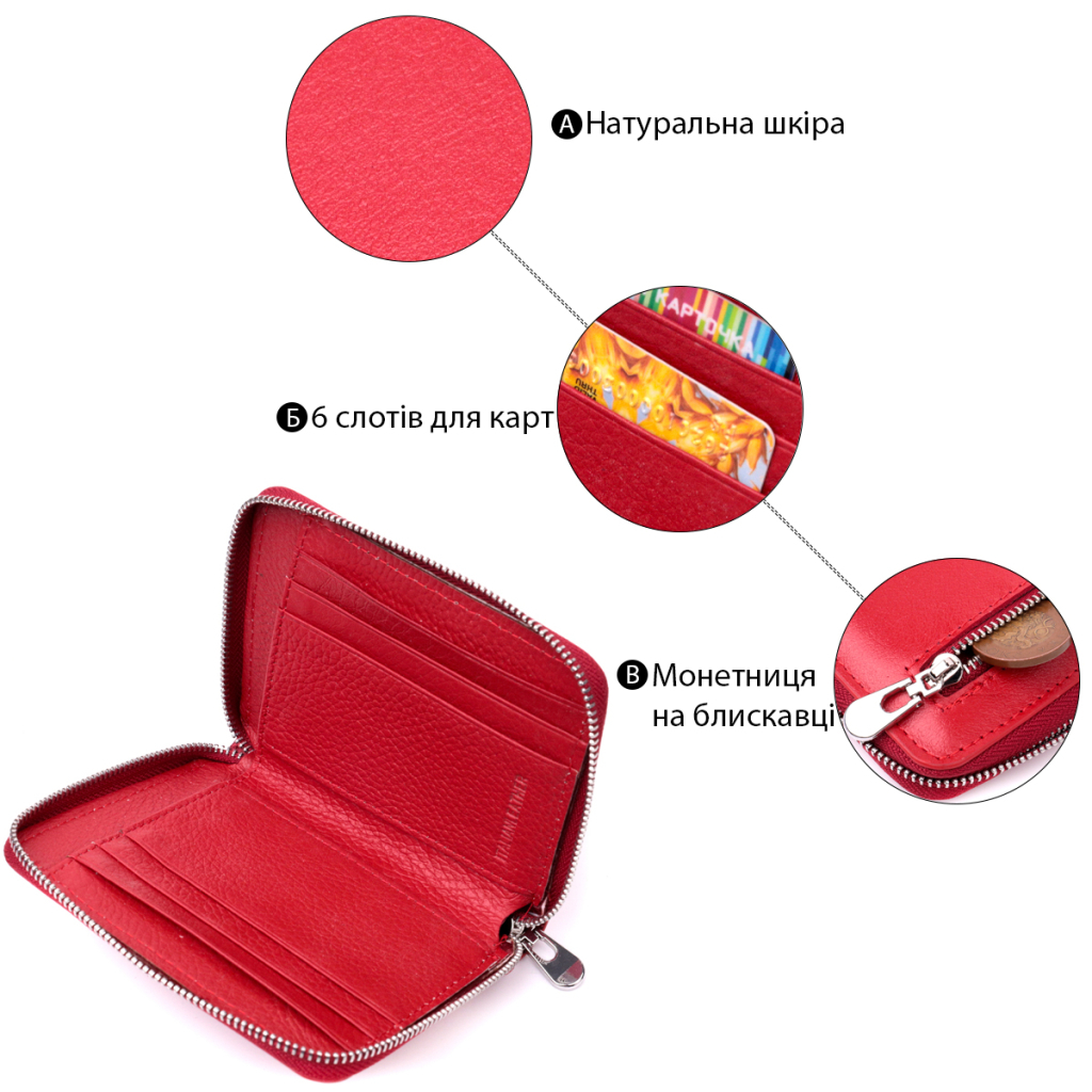 Гаманець ST Leather Шкіряний Червоний (19490) - зображення 4