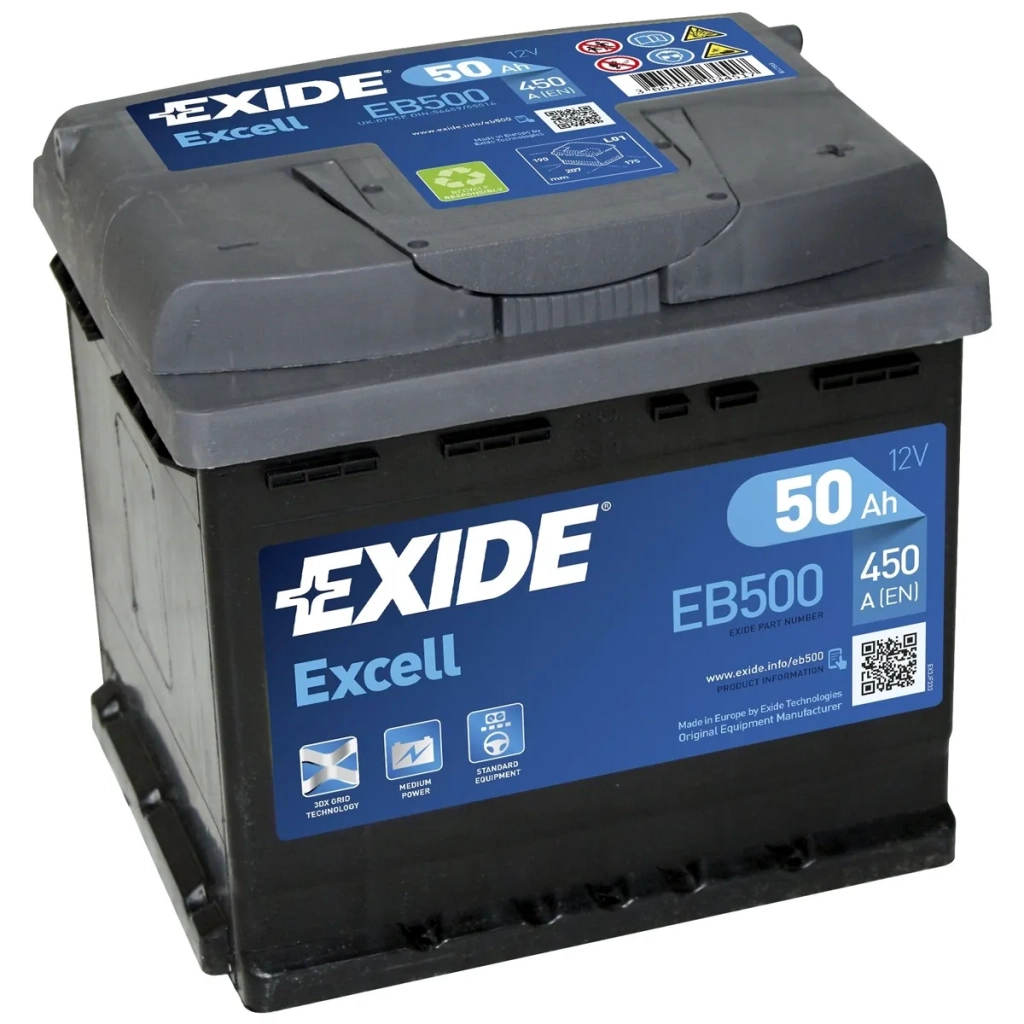 Акумулятор автомобільний EXIDE EXCELL 50A (EB500) - зображення 1