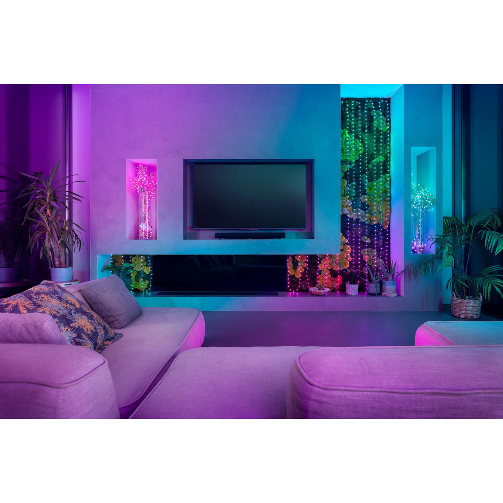 Гірлянда Twinkly Smart LED Strings USB 100 Pearl-shaped RGB LEDs, Clear Wire, USB-C 6м (TWKP100RGB-T) - зображення 9