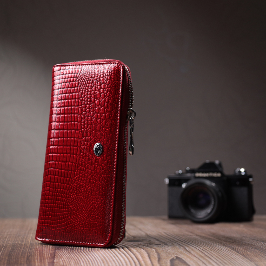 Гаманець ST Leather З натуральної шкіри Червоний (22677) - зображення 8