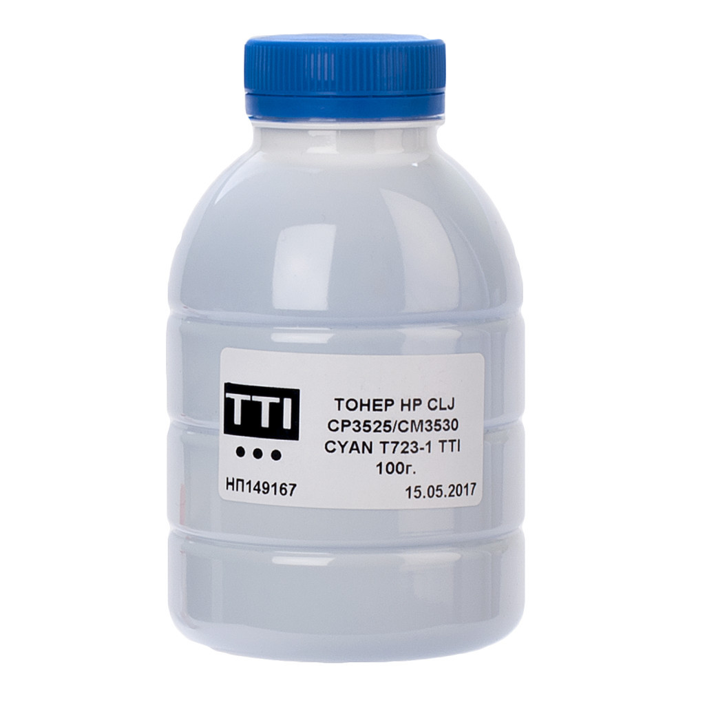 Тонер HP CLJ CP3530/3525 100г CYAN TTI (TSM-T723-1-100) - зображення 1