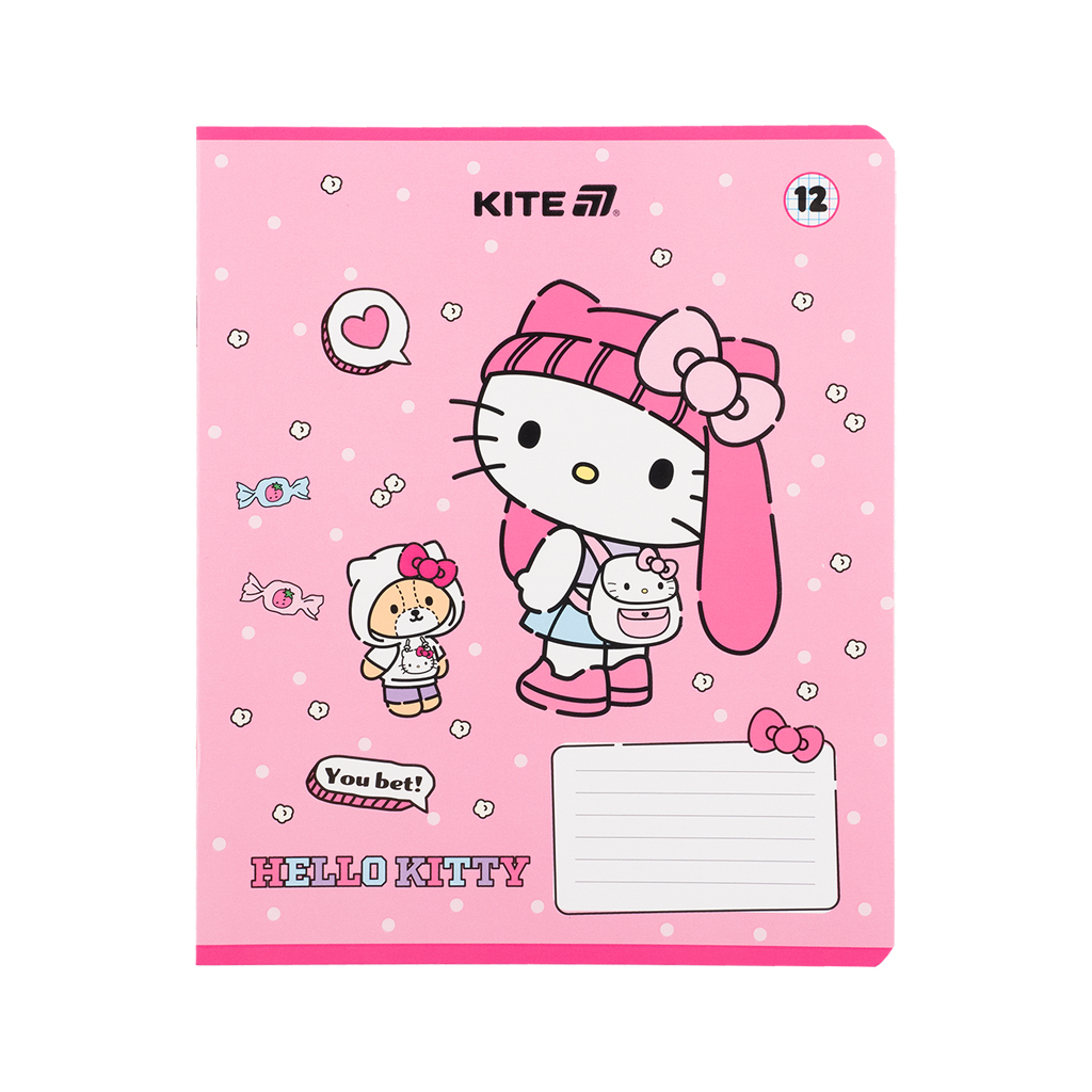 Зошит Kite Hello Kitty, 12 аркушів, клітинка (HK25-232-1) - зображення 4
