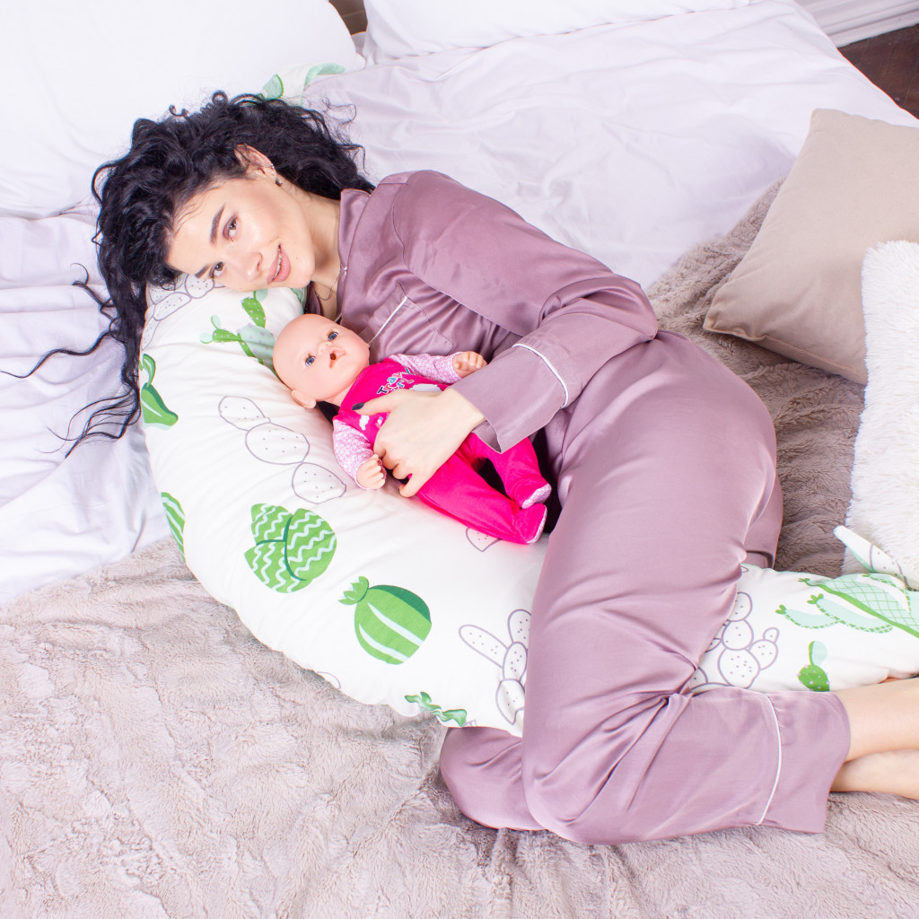 Подушка MirSon для вагітних та годування №8317 Print Line 19-2508 Sabbia Бязь 30х170х20 см (2200006200420) - зображення 4