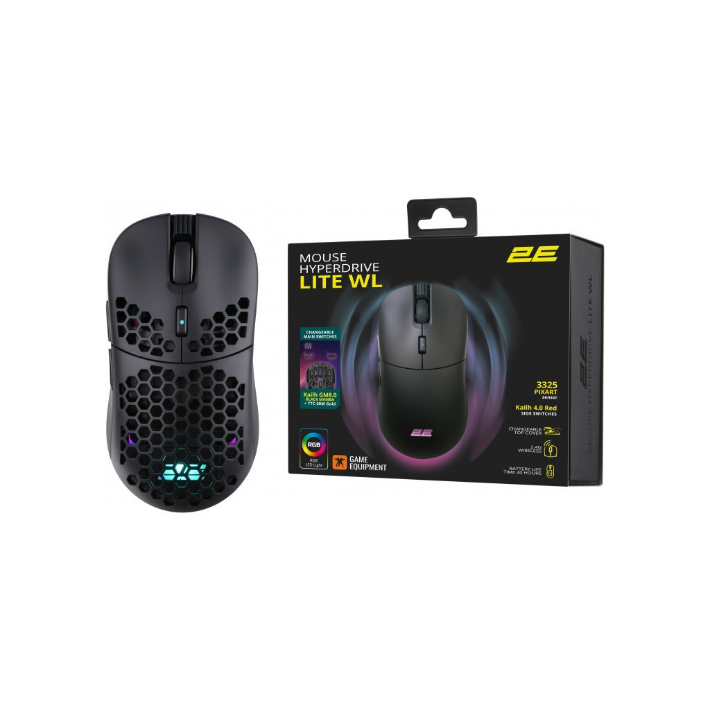 Мишка 2E Gaming HyperDrive Lite RGB Wireless/USB Black (2E-MGHDL-WL-BK) - зображення 11