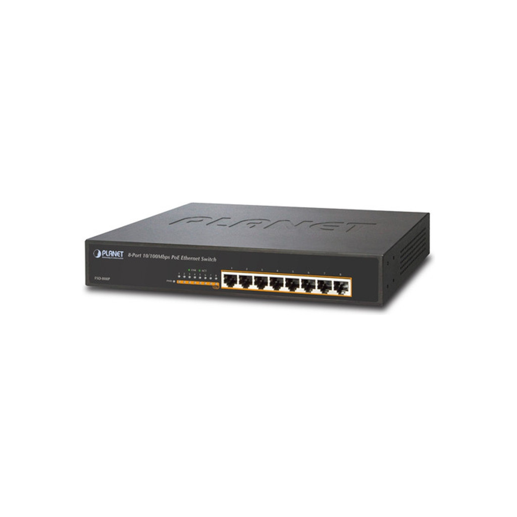 Комутатор мережевий Planet FSD-808P - зображення 1