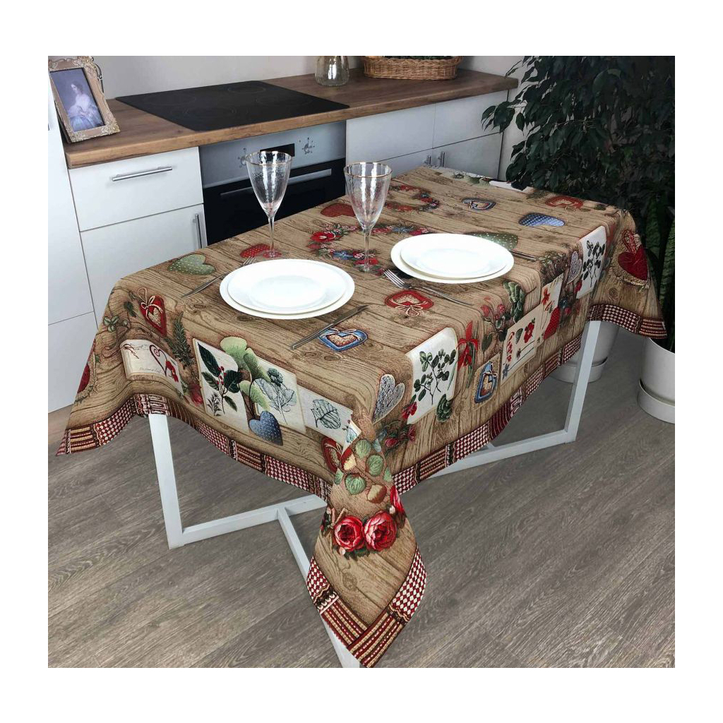 Скатертина Прованс гобеленова Wooden 134х180 см (4823093435988) - зображення 5