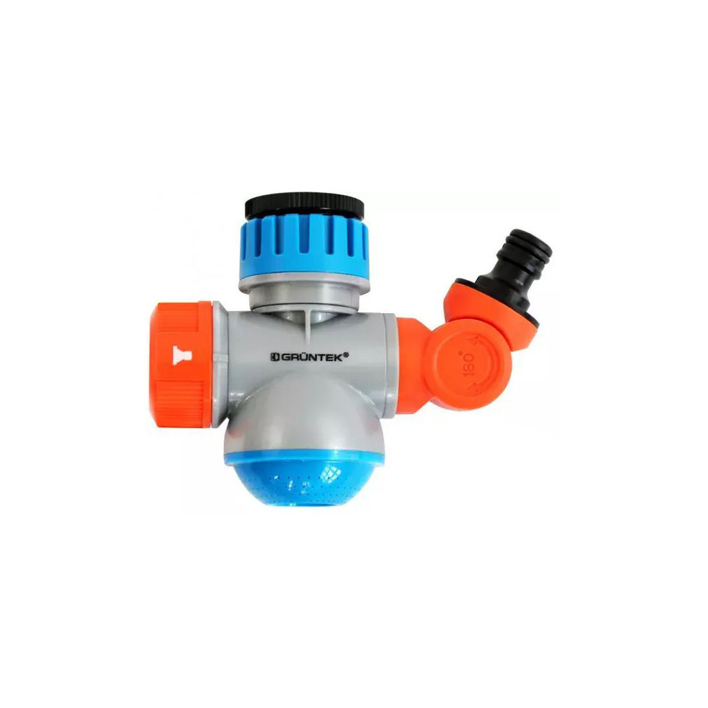 Конектор для шланга Gruntek багатофункціональний з шарнірним штуцером 1/2" та 3/4" (296222240) - изображение 2