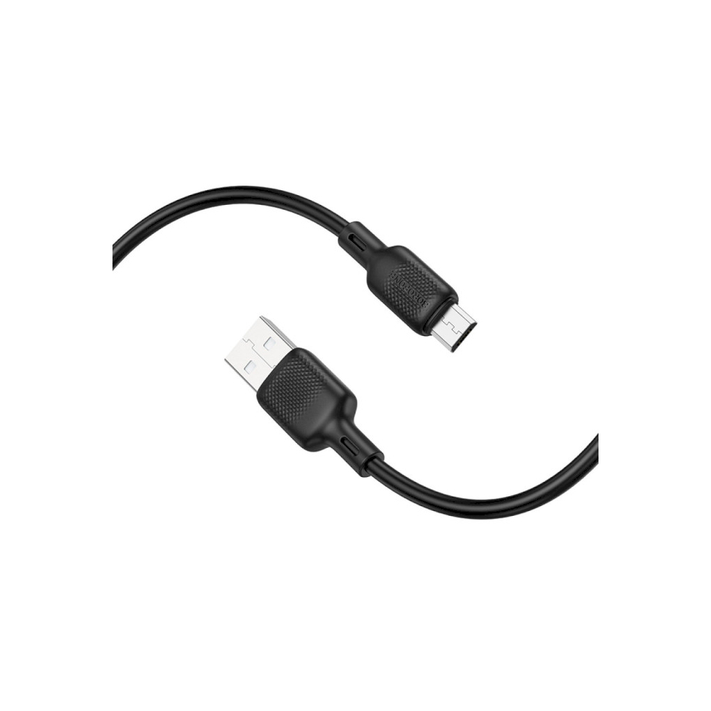 Дата кабель USB 2.0 AM to Micro 5P 3.0m Lenny silicone BX113 black BOROFONE (6941991115547) - зображення 4