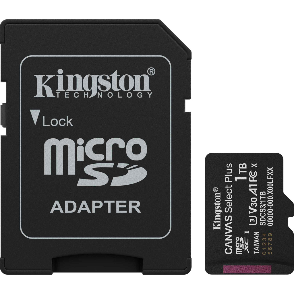 Карта пам'яті Kingston 1TB microSDXC class 10 UHS-I U3 V30 A1 Canvas Select Plus (SDCS3/1TB) - зображення 1
