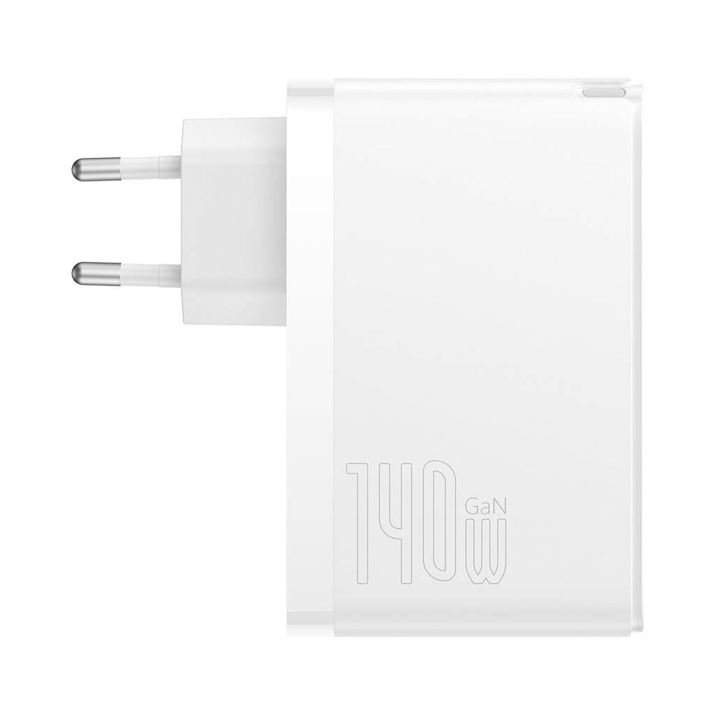 Зарядний пристрій Baseus GaN5 Pro Fast Charger 2C+U 140W + Cable 1.0m Type-C 240W white (CCGP100202) - зображення 2