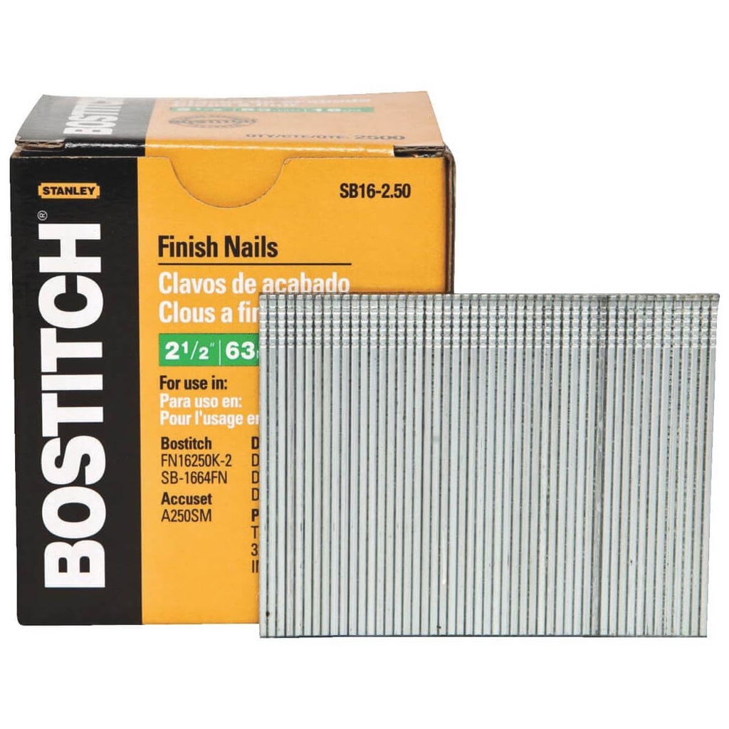 Цвяхи Bostitch оздоблювальні тип "SB16", L=65 мм, капелюшок 3.0 мм, 2500 шт (SB16-2.50) - изображение 1