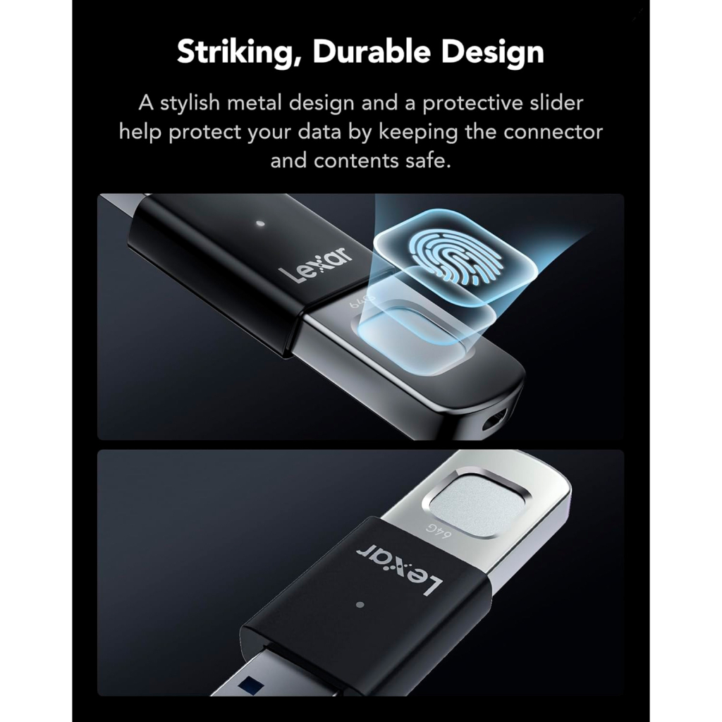 USB флеш накопичувач Lexar 128GB JumpDrive Fingerprint F35 Pro USB 3.2 (LJDF35P128G-RNBNG) - изображение 7