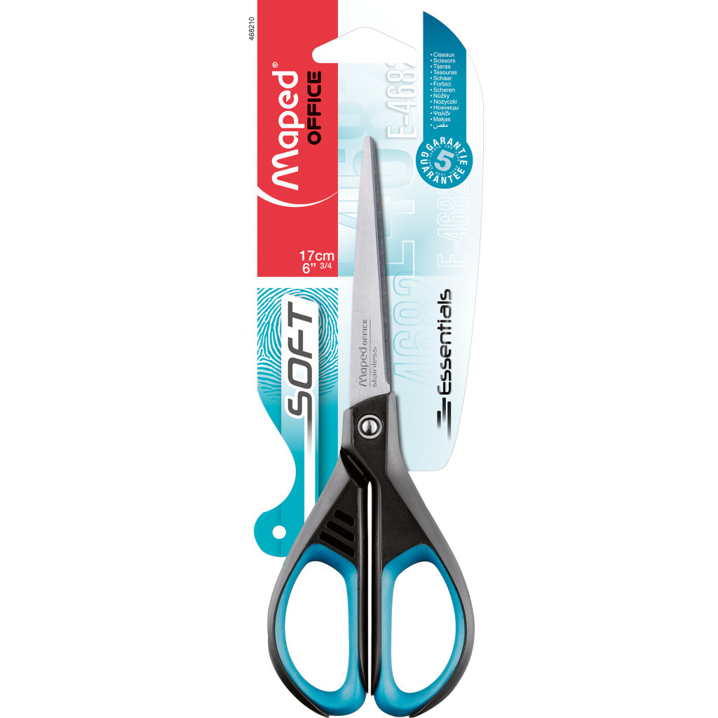 Ножиці Maped ESSENTIALS SOFT 170мм, чорний із синім (MP.468210) - зображення 1