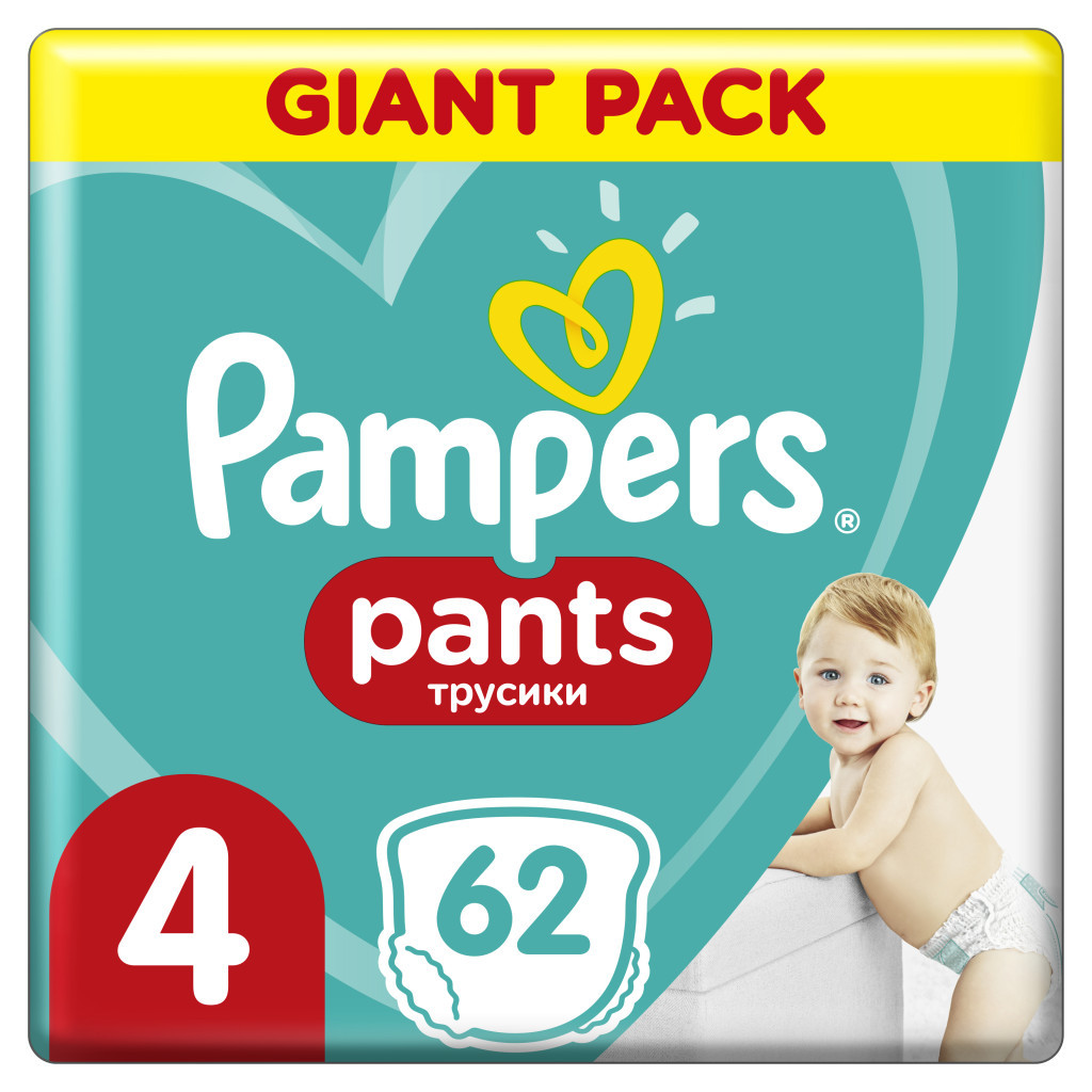 Підгузки Pampers трусики Pants Maxi Розмір 4 (9-15 кг), 62 шт (8001090694638) - зображення 1