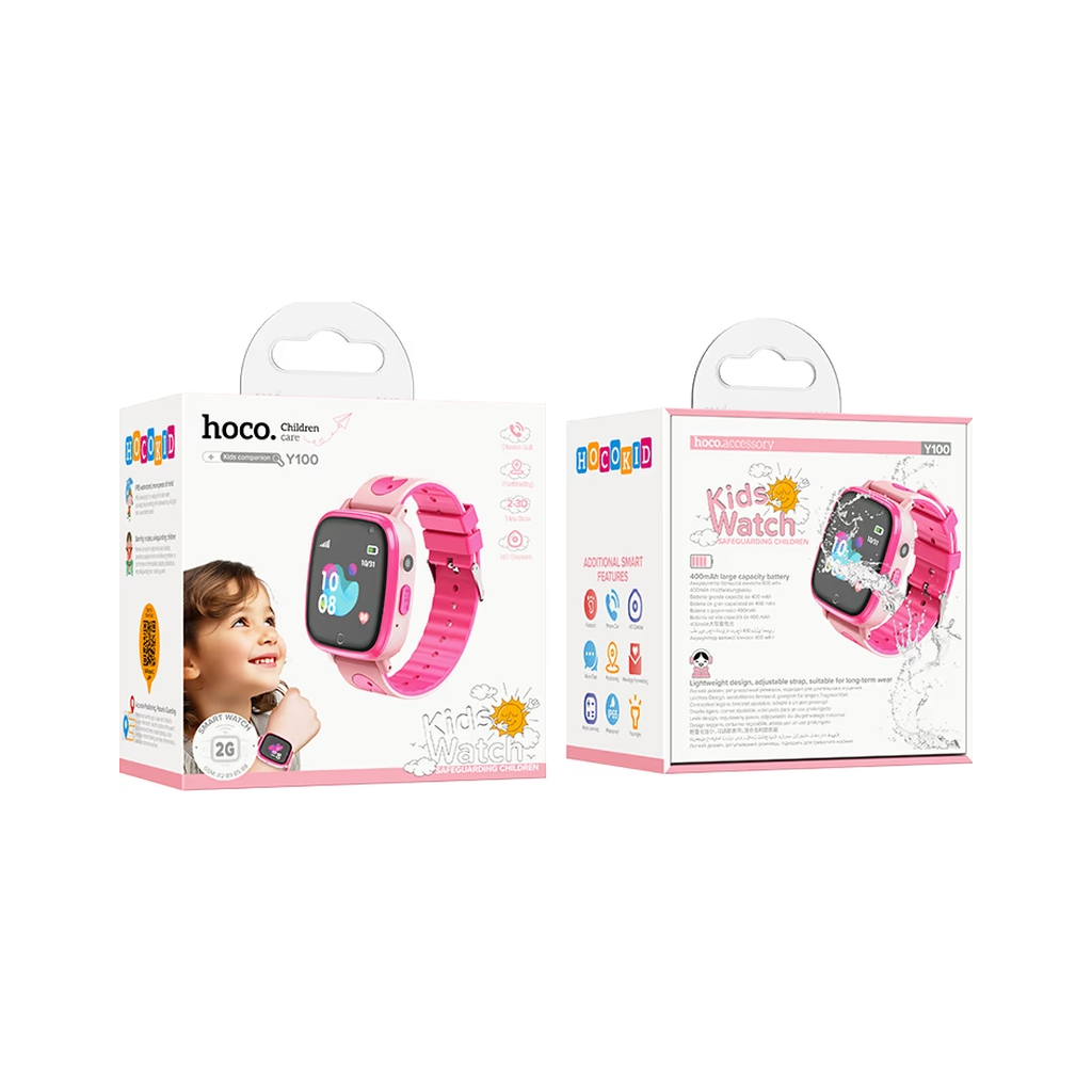 Смарт-годинник HOCO Y100 children watch with call function Pink (6942007625647) - зображення 3