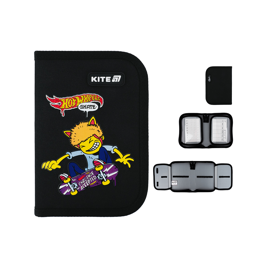 Пенал Kite 622-2 Hot Wheels, 1 відділення, 2 відворот (HW25-622-2) - изображение 1