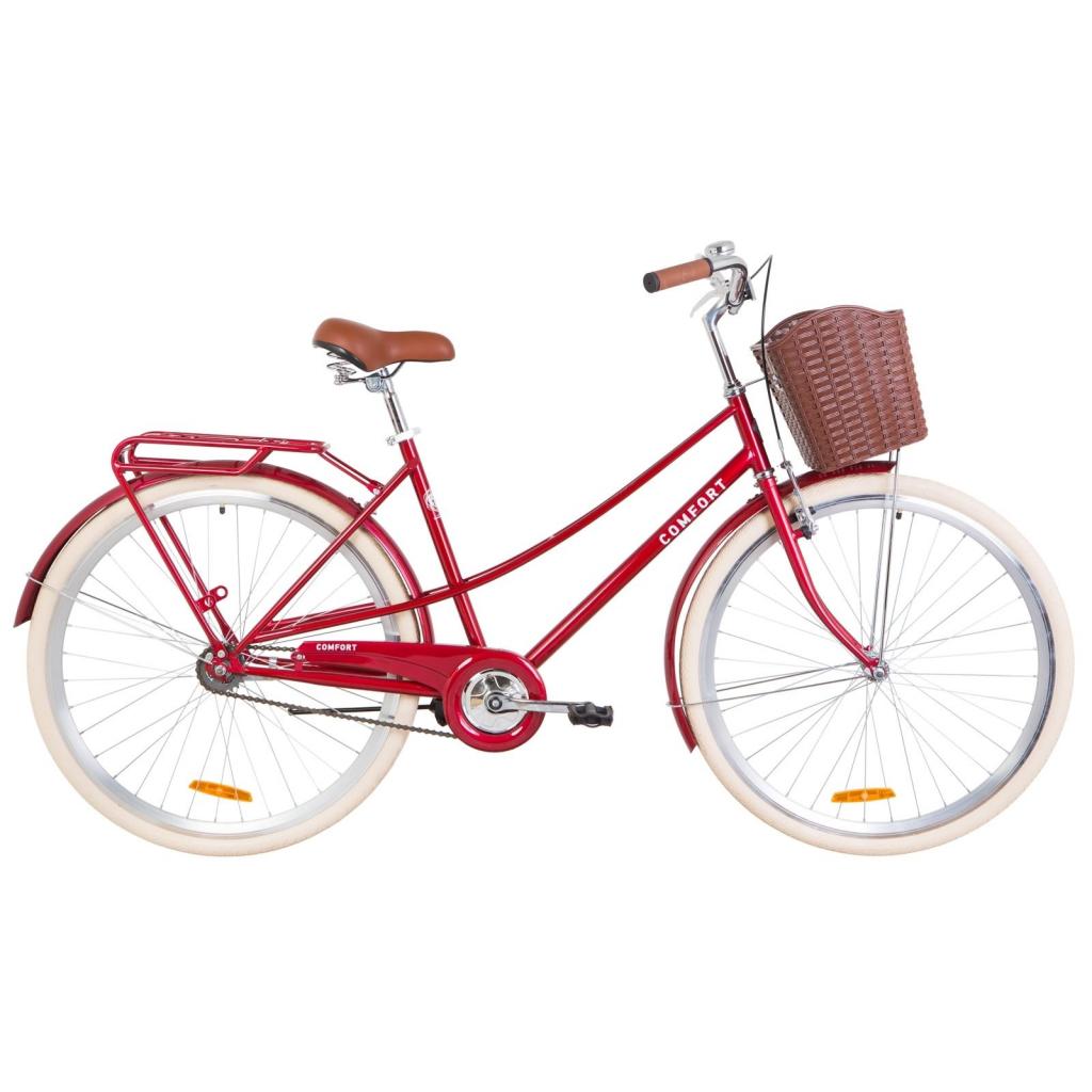 Велосипед Дорожник 28" COMFORT FEMALE рама-19,5" 2019 рубіновий, багажник + кошик (OPS-D-28-123) - зображення 1