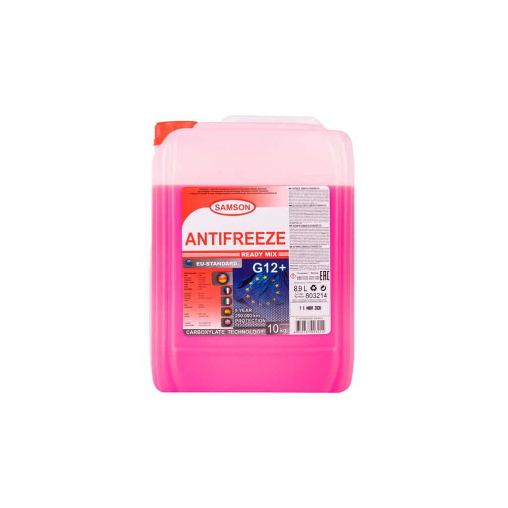 Антифриз SAMSON EU-Standard G12+ (-40) 10кг. (червоний) Carboxylate Long Life (803214) - зображення 1