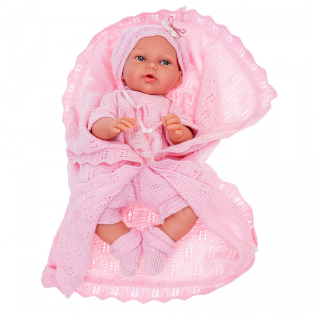 Пупс Antonio Juan Пеке з м'яким тілом 29 см в рожевому наряді (1789) - зображення 1