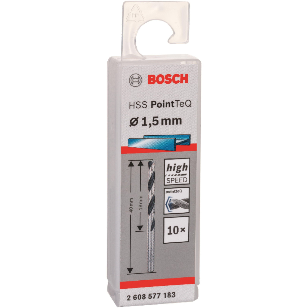 Свердло Bosch по металу HSS-PointTeQ, 1.5х18х40мм, 10шт (2.608.577.183) - зображення 3