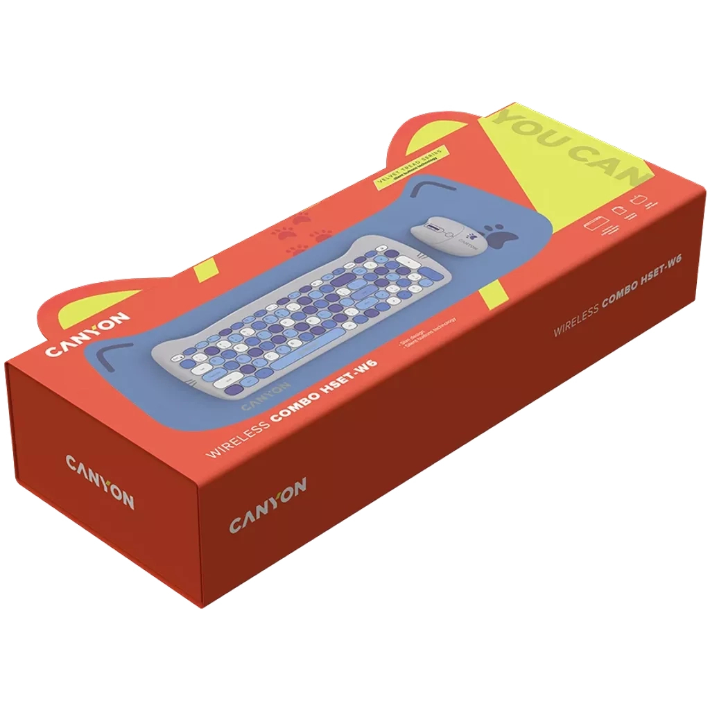 Комплект Canyon HSET-W6 Kitty Edition Wireless UA Blue (CNS-HSETW6BL) - зображення 6