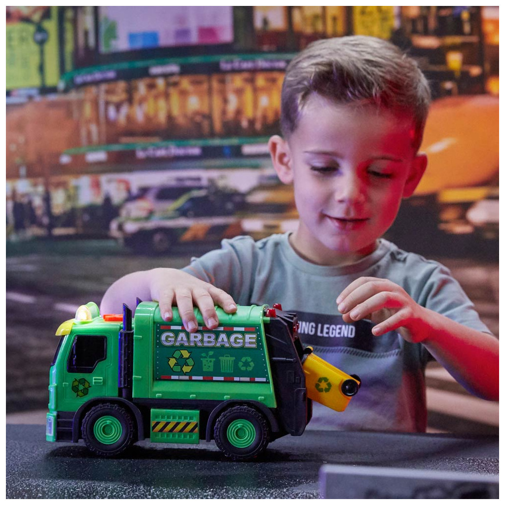 Машина Road Rippers City service fleet Сміттєвоз зелена моторизована (20191) - зображення 5