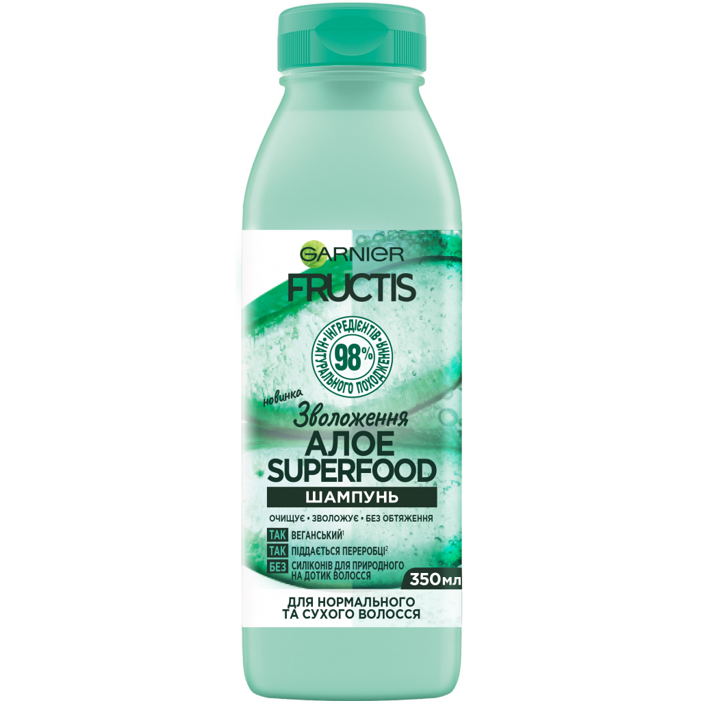 Шампунь Garnier Fructis Алое суперфуд зволоження 350 мл (3600542290548) - зображення 1